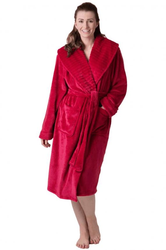 Women's Supersoft Fleece Ribbed Collar Robe - Etsy Ireland