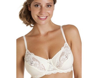 Soutien-gorge ivoire avec armatures en dentelle pour femme