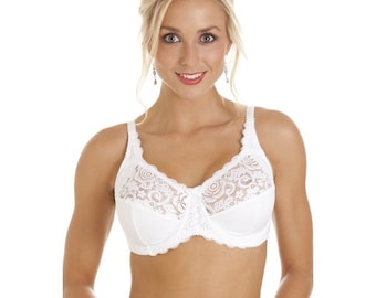 Soutien-gorge à armatures non rembourré en dentelle blanche pour femme