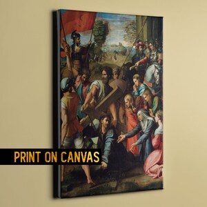 Christ Falling on the Way to Calvary by Raphael Canvas Print | Fine Art Reproduction | Classic Renaissance Decor for Home