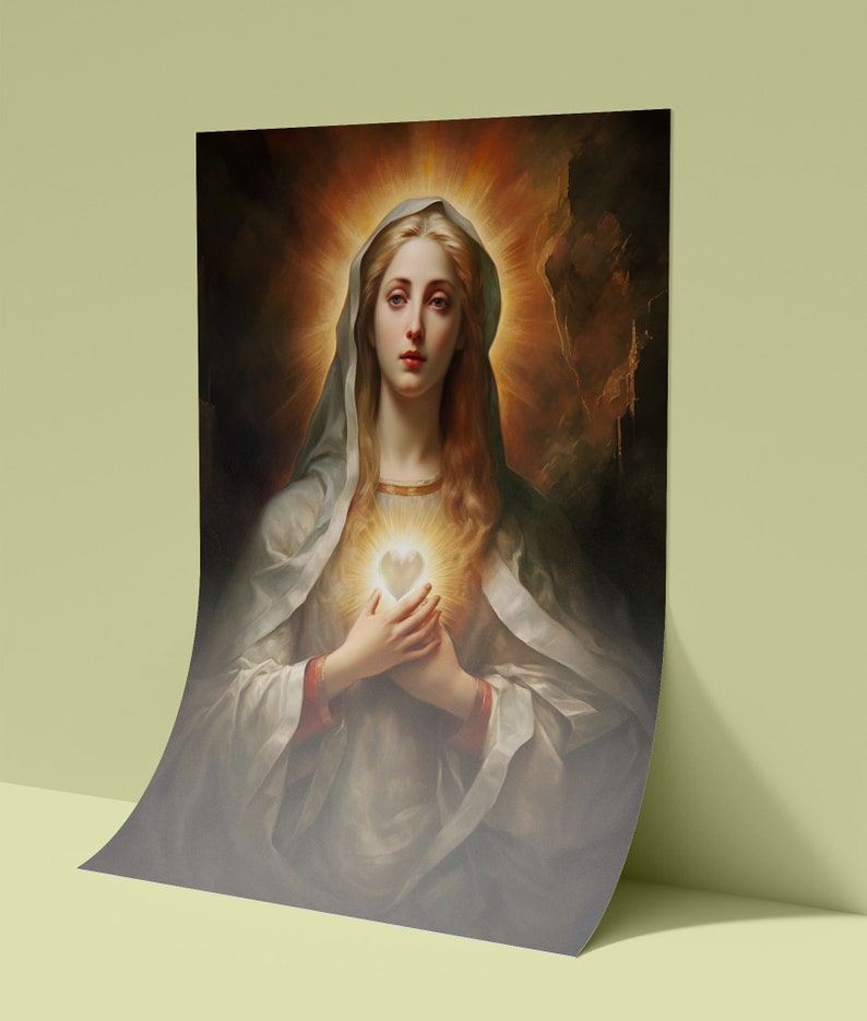 Immaculate Heart of Mary Art Print - Italian Renaissance Art , Virgin ...