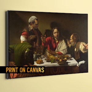 The Supper at Emmaus by Caravaggio Canvas Print | Fine Art Reproduction | Classic Baroque Renaissance Decor for Home or Office