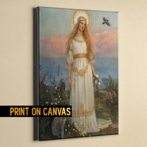 Norse Goddess Freya Canvas - Viking Goddess of Love & Magic, Witchcraft Norse Canvas Art, Norse Mythology Wall Decor - Nordic Pagan Canvas