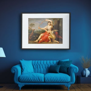 Artemis goddess and Cupid - 18th century rococo painting by Pompeo Batoni - greek mythology cherub for art lovers