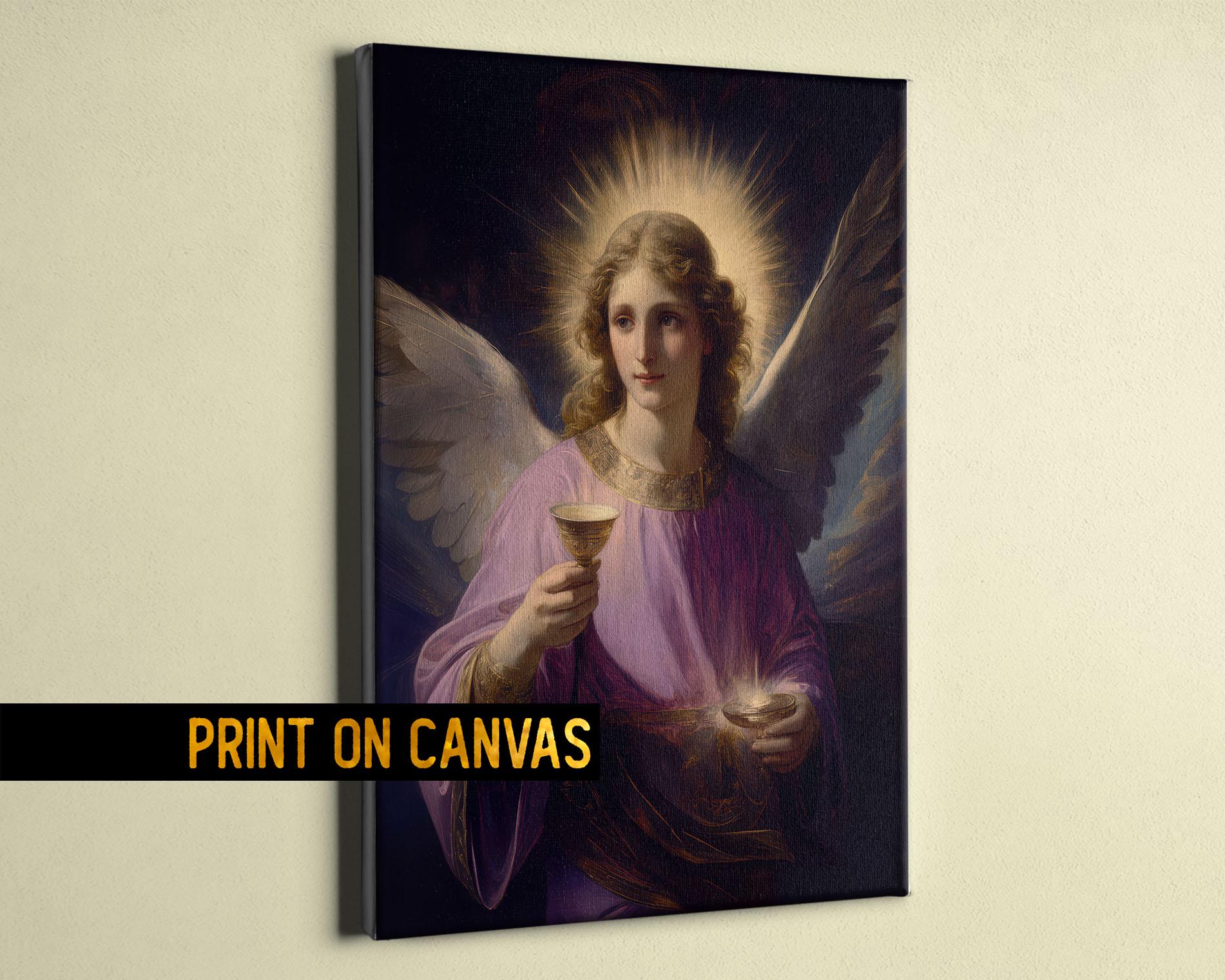 Enchanting Archangel Zadkiel Canvas, Angel of Mercy Renaissance