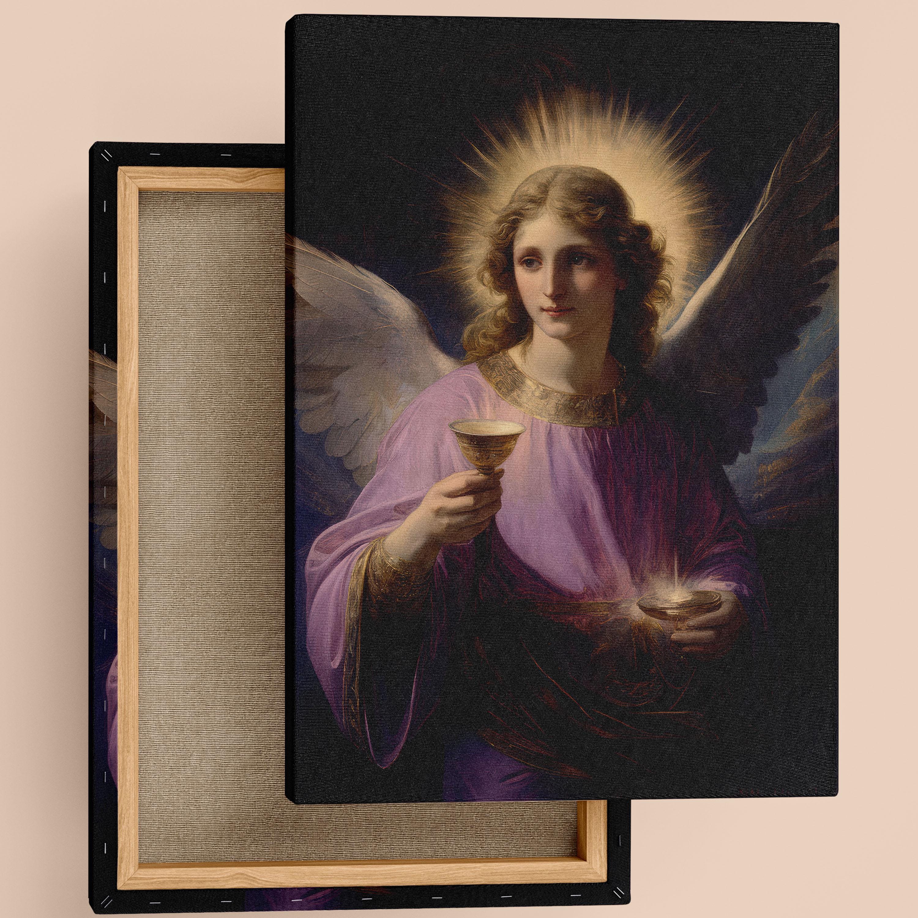 Enchanting Archangel Zadkiel Canvas, Angel of Mercy Renaissance