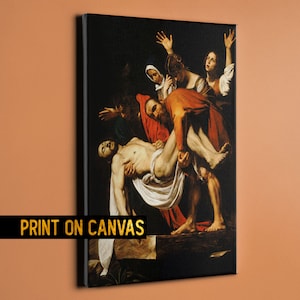 The Entombment of Christ by Caravaggio Canvas Print | Fine Art Reproduction | Classic Renaissance Decor for Home or Office