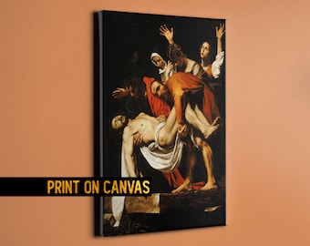 El entierro de Cristo de Caravaggio Canvas Print / Reproducción de bellas artes / Decoración renacentista clásica para el hogar u oficina