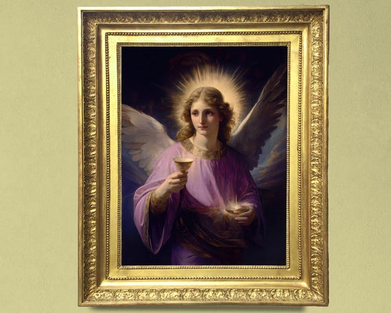 Enchanting Archangel Zadkiel Canvas, Angel of Mercy Renaissance