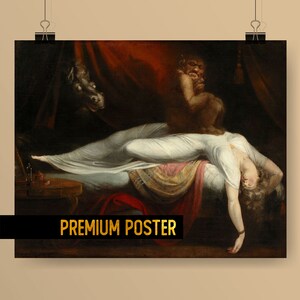 The Nightmare by Henry Fuseli - Iconic Gothic Art Poster, Haunting Romantic Art Print - dark art romanticism decor