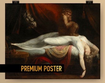 The Nightmare by Henry Fuseli - Iconic Gothic Art Poster, Haunting Romantic Art Print - dark romanticism decor