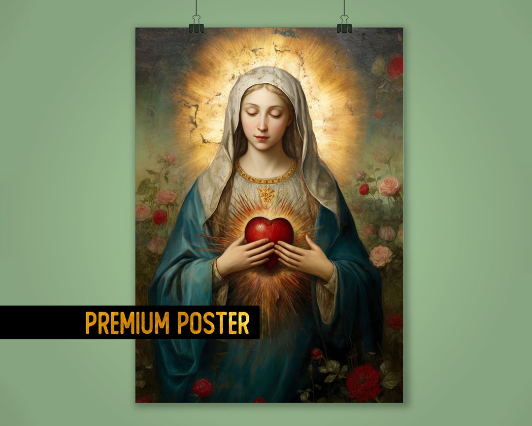 Immaculate Heart of Mary Renaissance Art Print - Virgin Mary Artwork ...