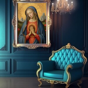 Virgin Mary Medieval Art Canvas - spiritual grace art italy medieval our lady of fatima - Virgin Mary Icon - Print on Canvas