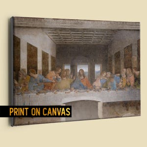 The Last Supper Restored Canvas - Leonardo da Vinci’s Biblical & Esoteric Masterpiece - Iconic Italian Renaissance art fresco reproduction
