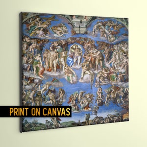 The Last Judgment by Michelangelo Canvas Print | Fine Art Reproduction | Iconic Renaissance Masterpiece from the Sistine Chapel Fresco