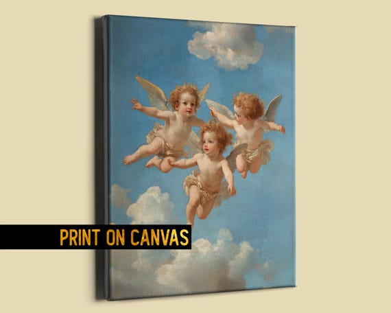 フランスのアカデミックスタイルのキャンバスに描かれた魅惑的な天使