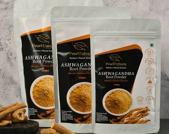 Organic Ashwagandha Root Powder, 100% Pure Withania Somnifera, Indian Ginseng, Ayurvedic Supplement, Superfood Powder