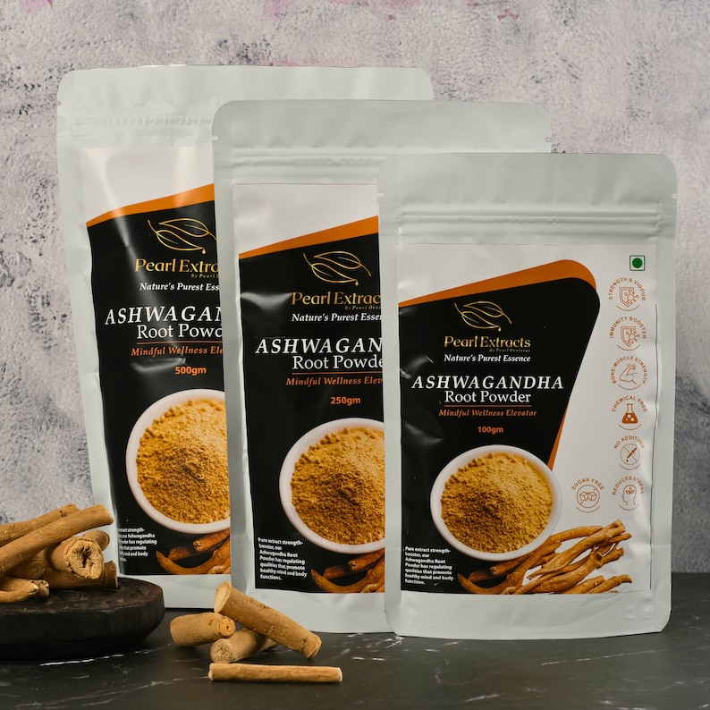 Organic Ashwagandha Root Powder, 100% Pure Withania Somnifera, Indian Ginseng, Fresh & High-Quality