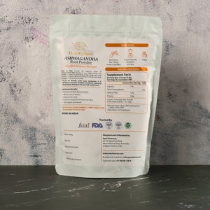 Organic Ashwagandha Root Powder, 100% Pure Withania Somnifera, Indian Ginseng, Fresh & High-Quality