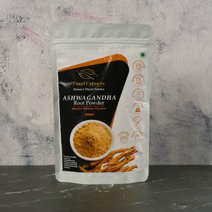 Organic Ashwagandha Root Powder, 100% Pure Withania Somnifera, Indian Ginseng, Fresh & High-Quality