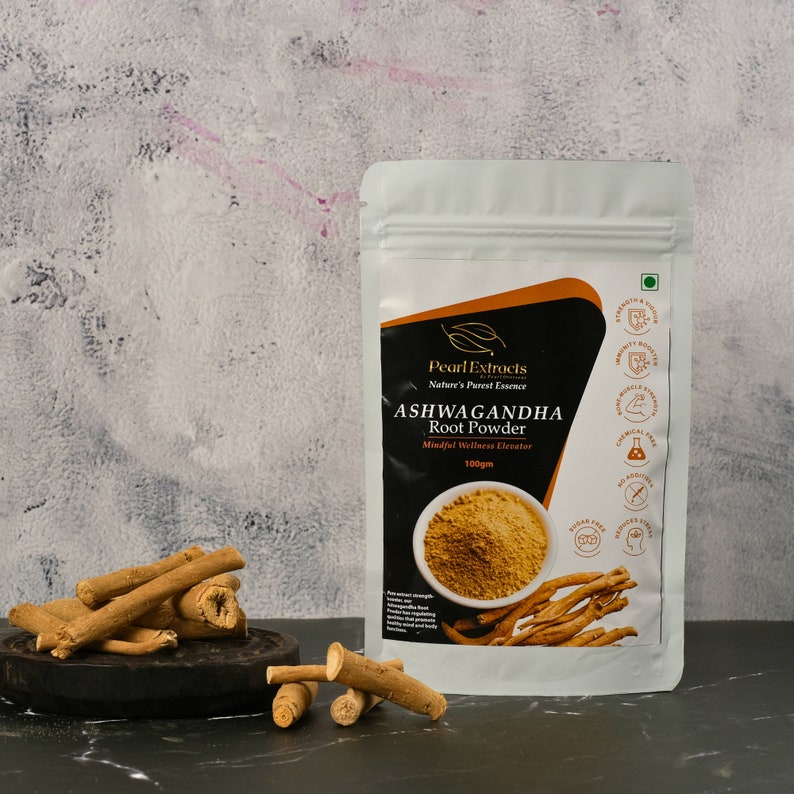 Organic Ashwagandha Root Powder, 100% Pure Withania Somnifera, Indian Ginseng, Fresh & High-Quality