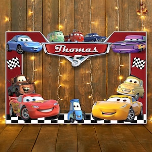 Marco de fotomatón de coches, marco de coches, decoración de fiesta de coches, decoración de fiesta de coches, fiesta de cumpleaños de coches, fotomatón de coches, decoración de cumpleaños de coches