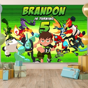 Ben 10 Birthday Backdrop, Ben 10 Birthday Party, Ben 10 Party Decor