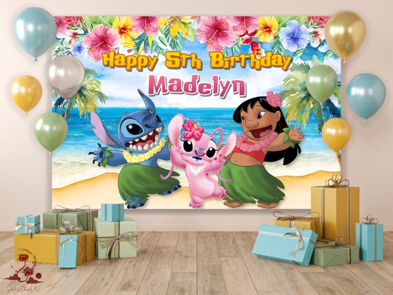 Lilo Stitch Birthday Backdrop, Lilo Stitch Birthday Party, Lilo Stitch Party Decor, Lilo Stitch Birthday Invitation, Lilo Stitch Invitation