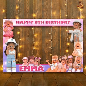 Roblox Girl Photo Booth Frame, Roblox Girl Frame, Roblox Girl Party Decor, Roblox Girl Party Decorations, Roblox Girl Birthday Party, Roblox