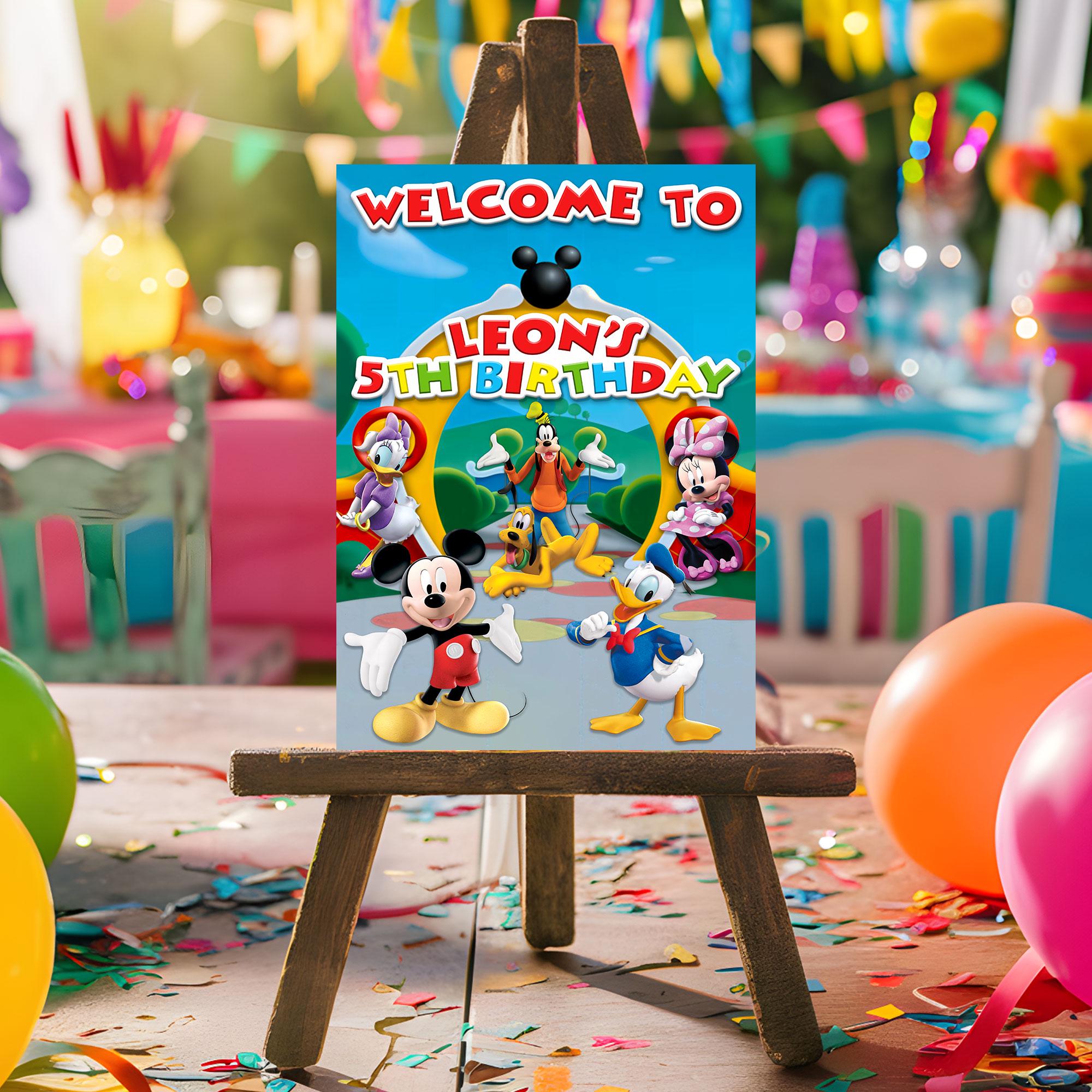 Mickey Mouse Clubhouse Welcome Sign, Club House Welcome Sign, Birthday