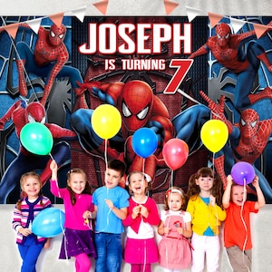 Sfondo di compleanno di Spiderman, festa di compleanno di Spiderman, decorazioni per feste di Spiderman, decorazioni di compleanno di Spiderman, decorazioni per feste di Spiderman immagine 5