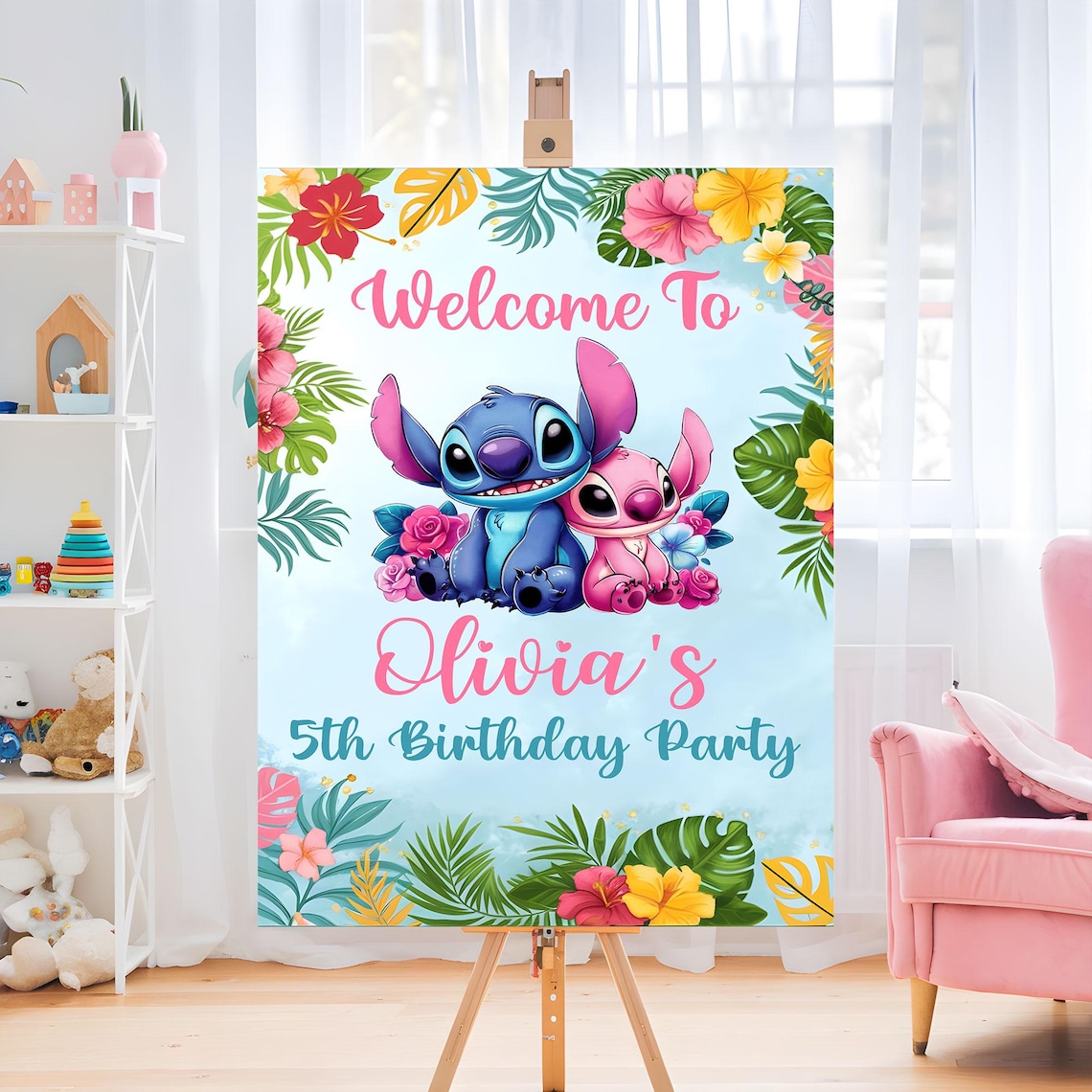 Stitch Welcome Spring Stitch Angel Birthday Party Welcome Sign, Stitch Welcome Sign, Stitch ...