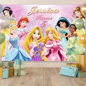 Princess Birthday Backdrop, Princess Party Decor, Princess Birthday Banner, Princess Birthday Party, Princess Backdrop, Princess Decorations