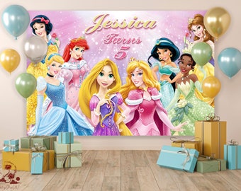 Princess Birthday Backdrop, Princess Party Decor, Princess Birthday Banner, Princess Birthday Party, Princess Backdrop, Princess Decorations