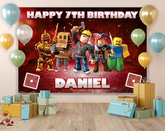 Roblox Boy Birthday Backdrop, Birthday Backdrop Roblox Theme, Roblox Party Decor, Roblox Birthday Decoration, Roblox Birthday Party Supplies
