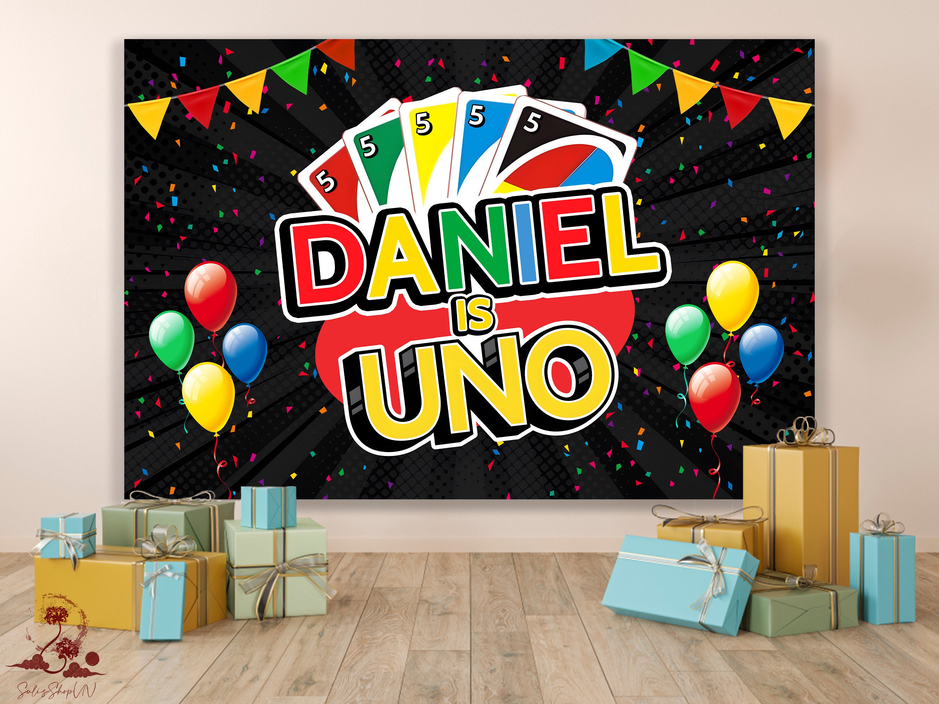 Uno Birthday Backdrop, Uno Party Backdrop, Uno Birthday Banner, Uno