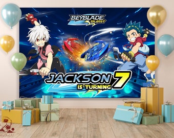 Beyblade Birthday Backdrop, Beyblade Birthday Banner, Beyblade Birthday Decoration, Beyblade Birthday Party, Beyblade Party Decor, Beyblade