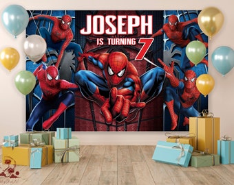 Sfondo di compleanno di Spiderman, festa di compleanno di Spiderman, decorazioni per feste di Spiderman, decorazioni di compleanno di Spiderman, decorazioni per feste di Spiderman