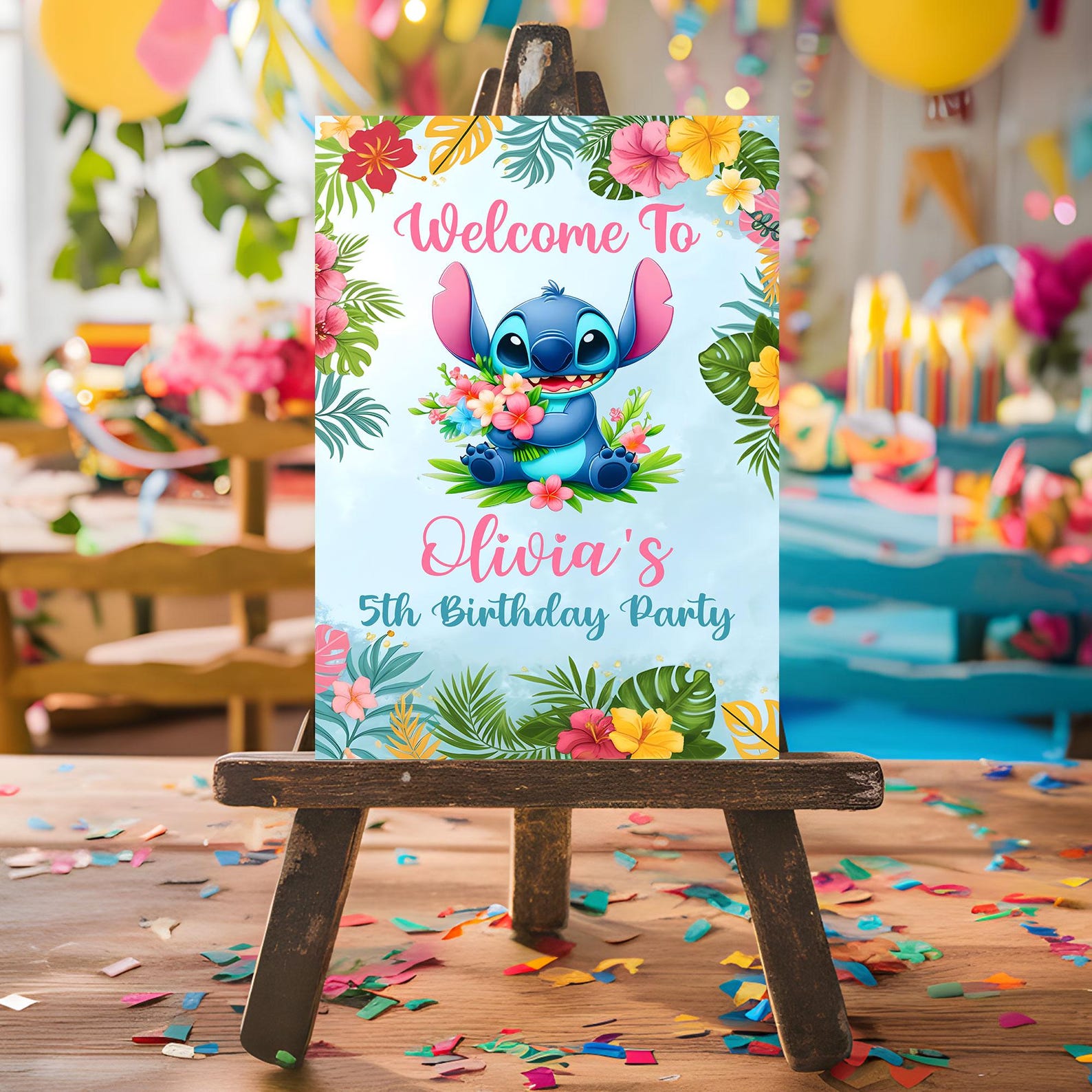 Stitch Welcome Spring Stitch Birthday Party Welcome Sign, Stitch Welcome Sign, Stitch ...