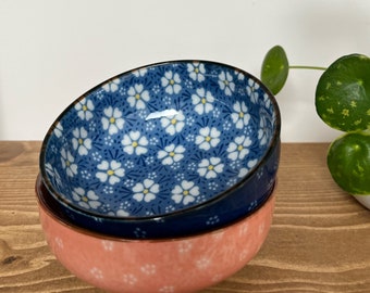 Japanese Ume bowls blue and pink