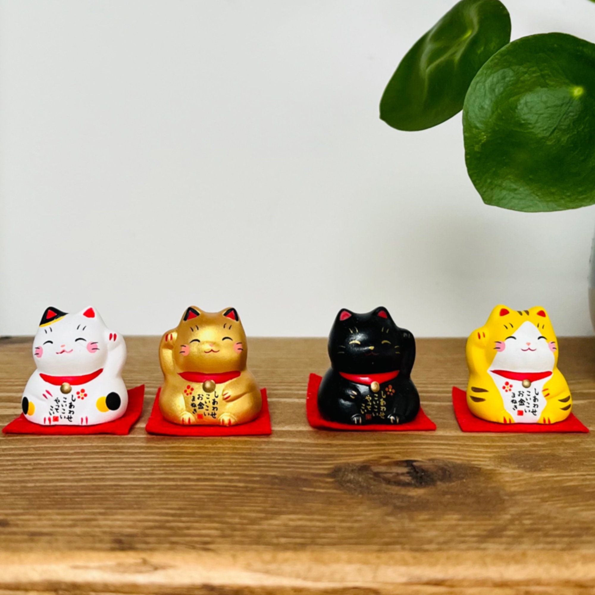 Cute Tumbler Lucky For Cat Miniature Cats With Bell Figurine Desktop Crafts