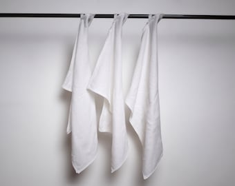 100% waffle linen kitchen towel in white, pure waffle linen dish towel, soft and absorbent white kitchen towel, premium linen dishcloth