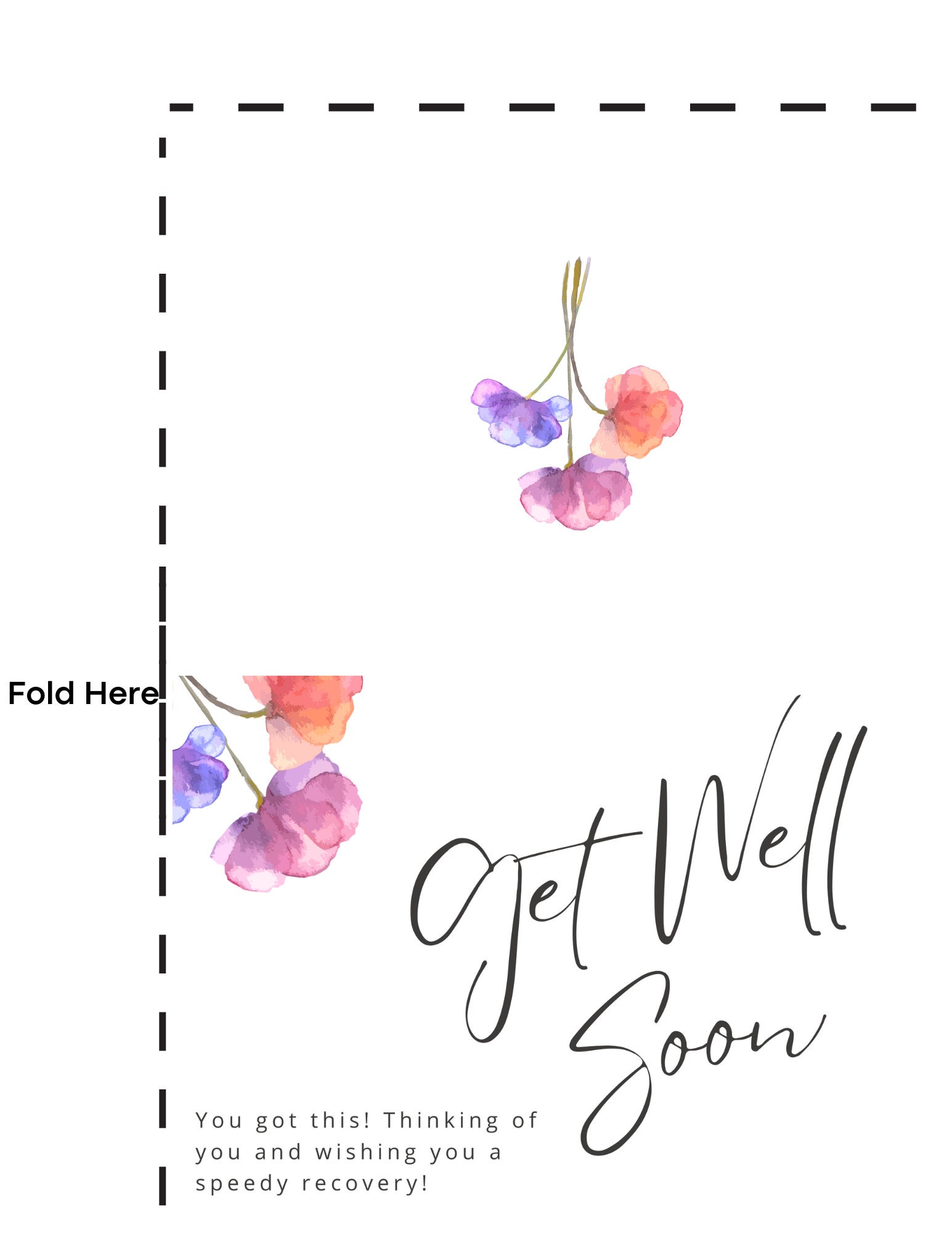 Get Well Soon Card Printable Simple - Il Fullxfull.5136660673 Gigz 