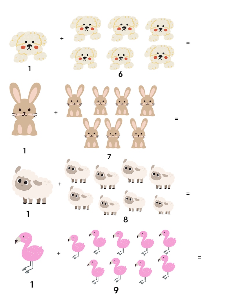 Kindergarten Math Worksheet, Add by One and Two, Homeschool Lesson ...