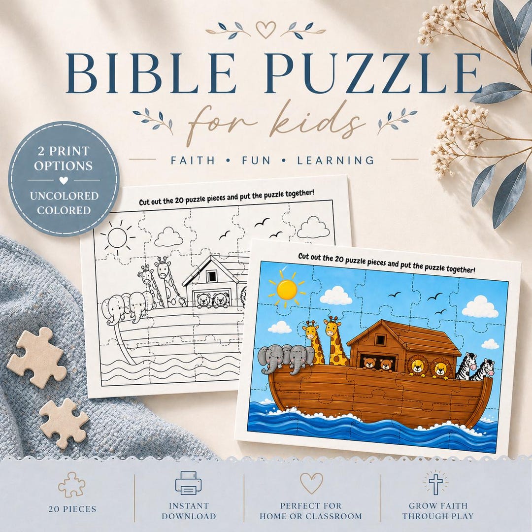 Christian Kids Games Puzzle Bible Game for Kids Fun Bible Puzzle Activity Christian Kids ...