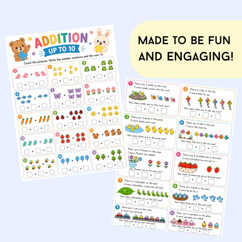 Addition Worksheet for 1st Grader Math Worksheet With Pictures ...
