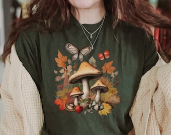 Mushroom T-Shirt: Autumn Cottagecore Forest Tee