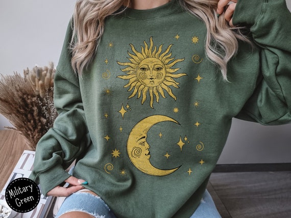 Society6 ケース Change Your Stars by Hints Photos Vintage Sun Moon Stars Cosmic Sweatshirt, Celestial Boho