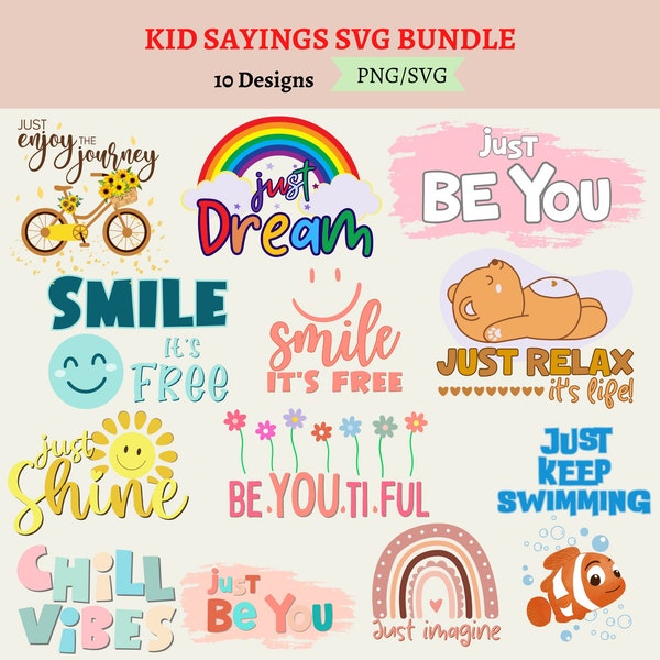 Kids Saying SVG Bundle | Girl Saying SVG Bundle | Kid Shirt svg png Toddler tee Positive Saying svg circuit Little Girl svg Boy saying png