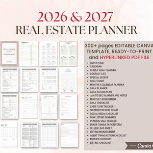 2026-2027 Real Estate Agent Planner | Real Estate Ultimate Planner Printable | Realtor Planner Editable Template | Realtor Planner Kit